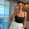 Kahve Tokalı Askılı Bodysuit