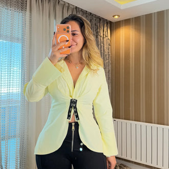 Liora Korse Detaylı Gömlek-Sarı